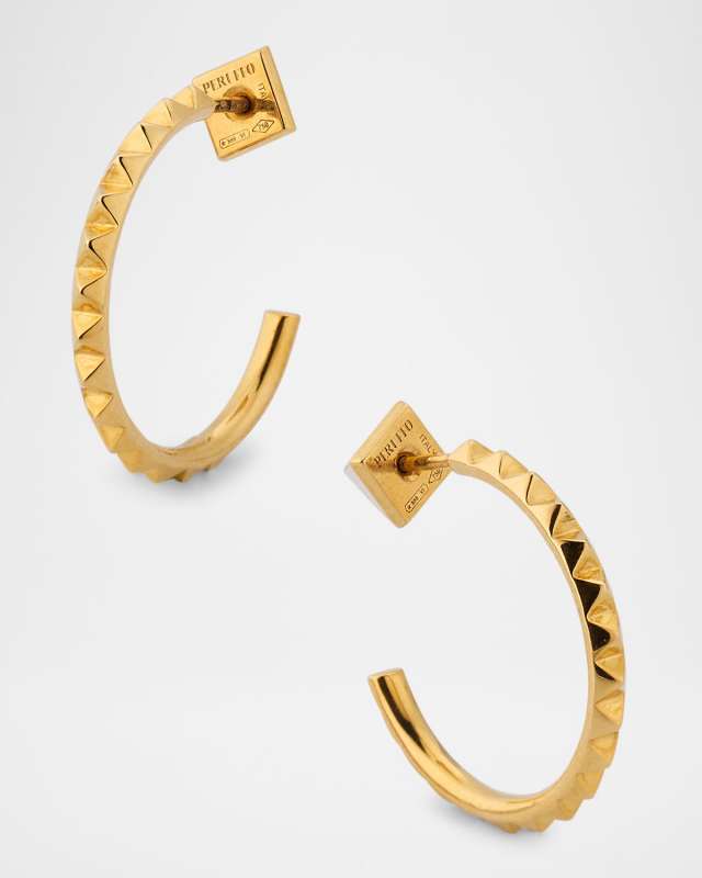 Club 18K Yellow Gold Medium Hoop Earrings